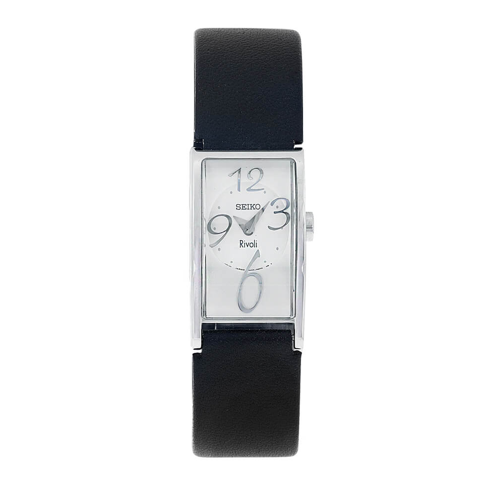 Ladies' watch with black leather strap SEIKO Rivoli SUJA45P2 | The Precious